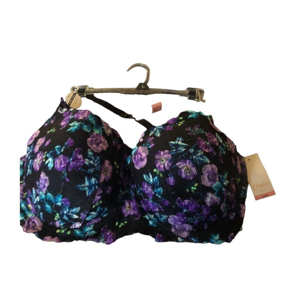 CANDIE’S Women’s Push-up Bra Size 36 DD Floral Color Padded Converts 2 Ways